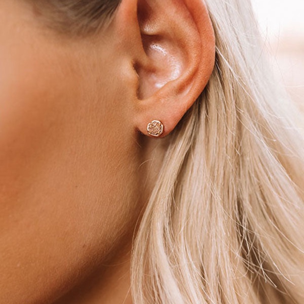 Kendra Scott Rose Gold Drusy Earrings - Picture 2 of 2
